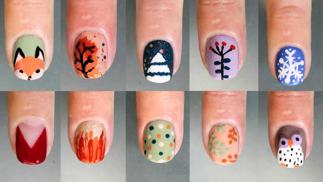 10 DESSINS D'ONGLES SANS OUTILS pour L'AUTOMNE HIVER