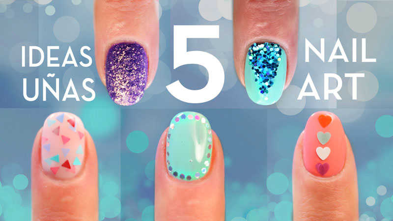 5 Diseños de uñas con purpurina paso a paso