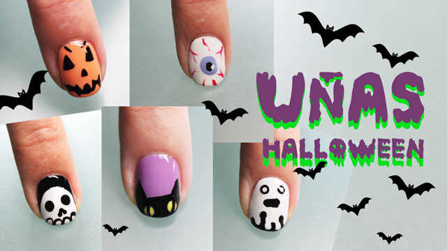 5 uñas decoradas de halloween paso a paso