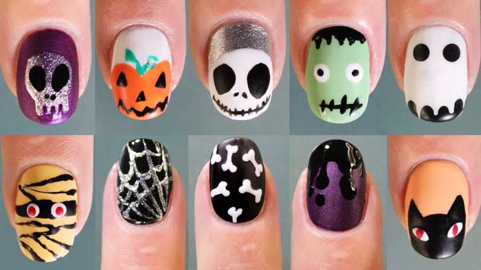 10 nail art d'Halloween sans outils