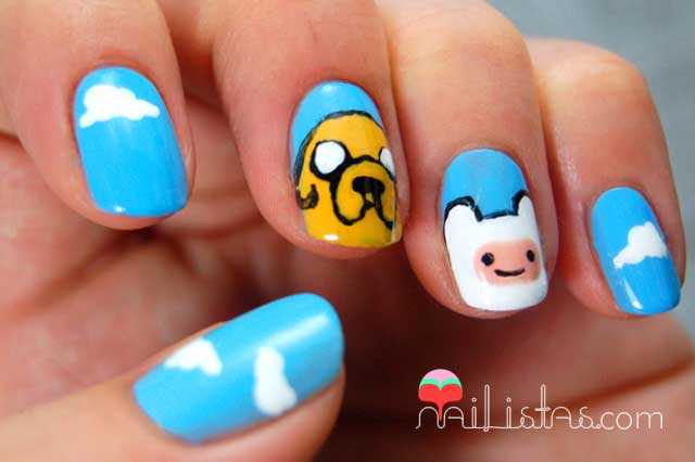 Tutorial paso a paso: Hora de Aventuras, Jake & Finn // Adventure Time's nail art, Jake & Finn // Tutorial
