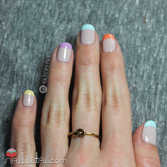 Manicura francesa de colores paso a paso