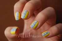 Reto >>> Moda // Mary Katrantzou Nails // Yellow and Grey