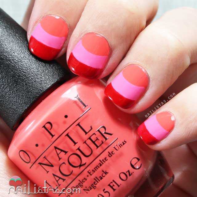 Nail art sencillo con los colores del verano