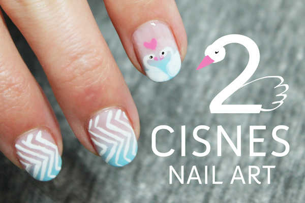 Uñas decoradas con cisnes | nail art paso a paso