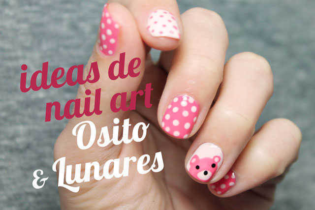 Ideas fáciles de nail art de ositos y lunares