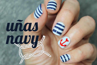 Uñas marineras con ancla paso a paso