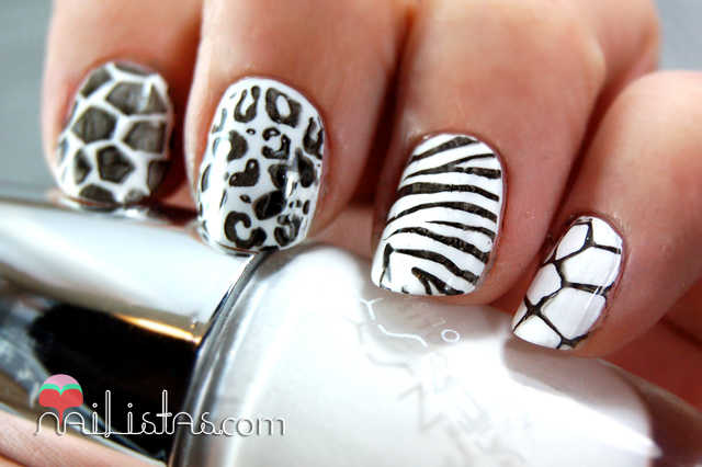 Uñas decoradas con animal print // cebra, leopardo, jirafa, tortuga