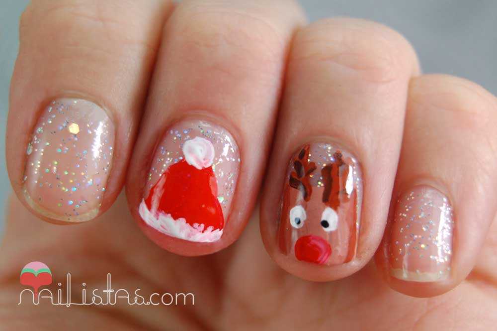 #7: Uñas decoradas con Papá Noel y Rudolf // Reto Oh oh oh